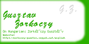 gusztav zorkoczy business card